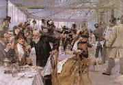 Scandinavian Artists Breakfasting at the Cafe Ledoyen Hugo Birger